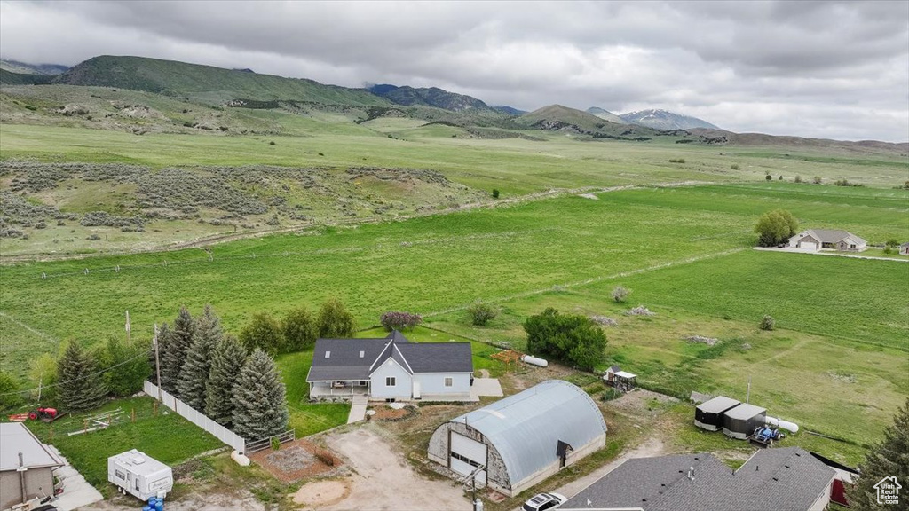 Aerial view of sparsely populated area featuring mountains