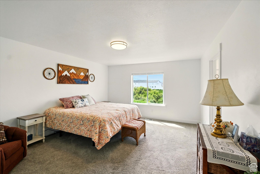 Bedroom featuring carpet floors
