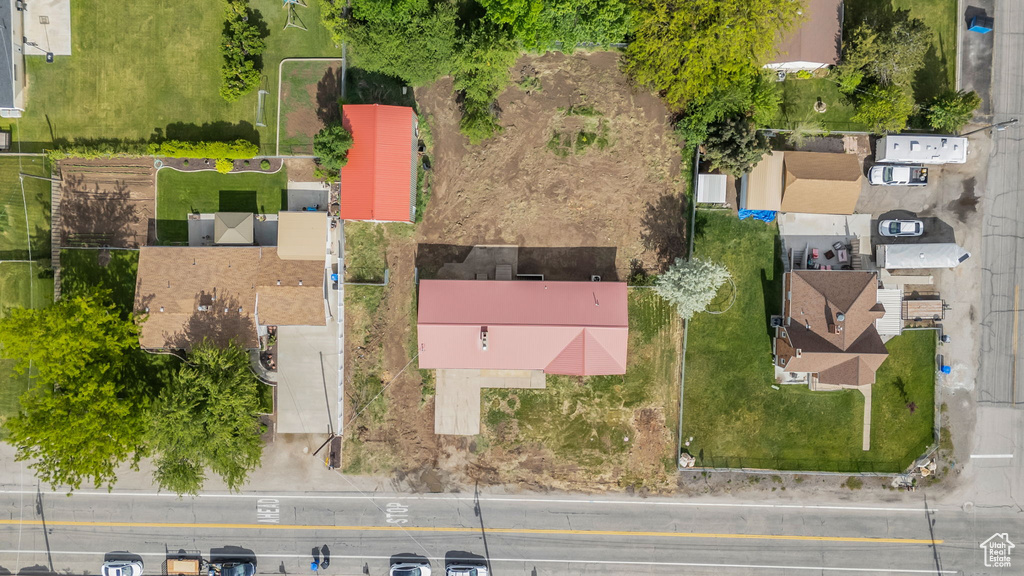 Aerial perspective of suburban area