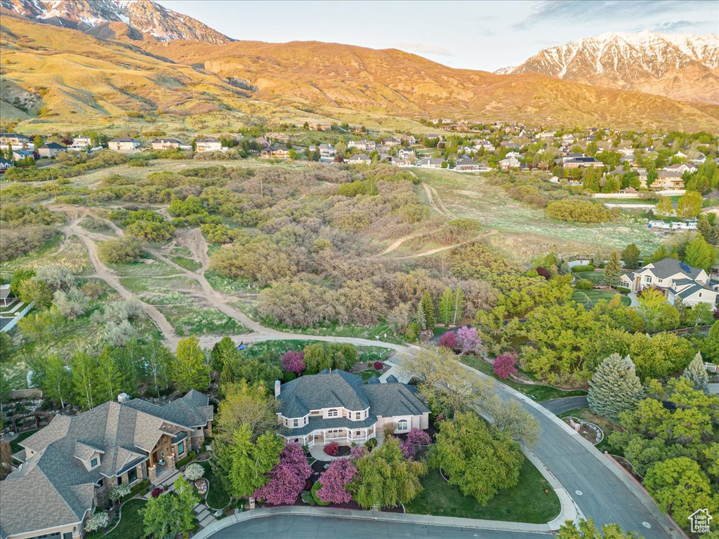 Bird's eye view with a residential view and a mountain view