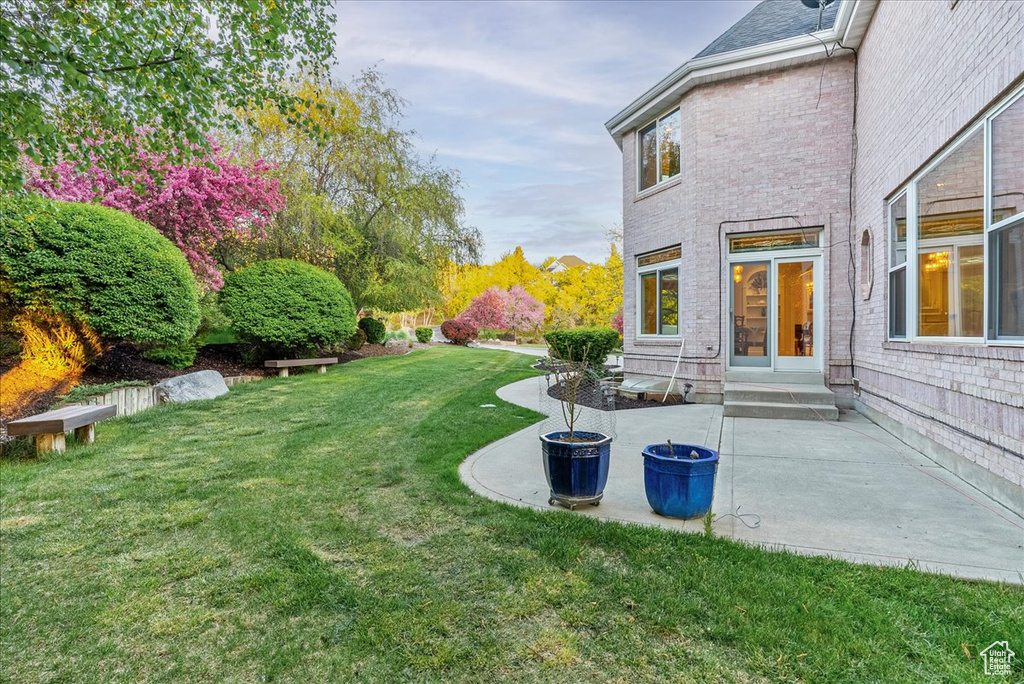 View of yard featuring a patio
