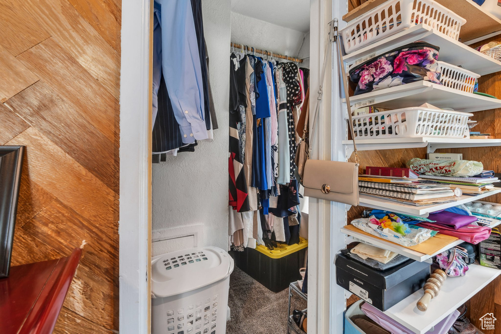 View of walk in closet