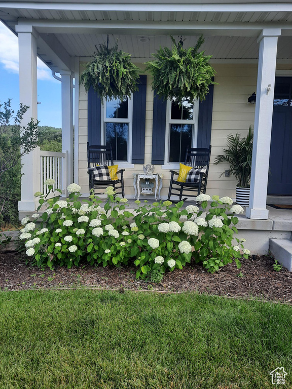 View of patio / terrace with a porch