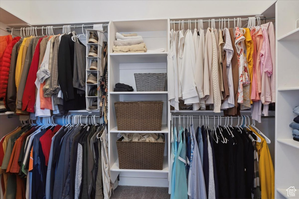 View of walk in closet