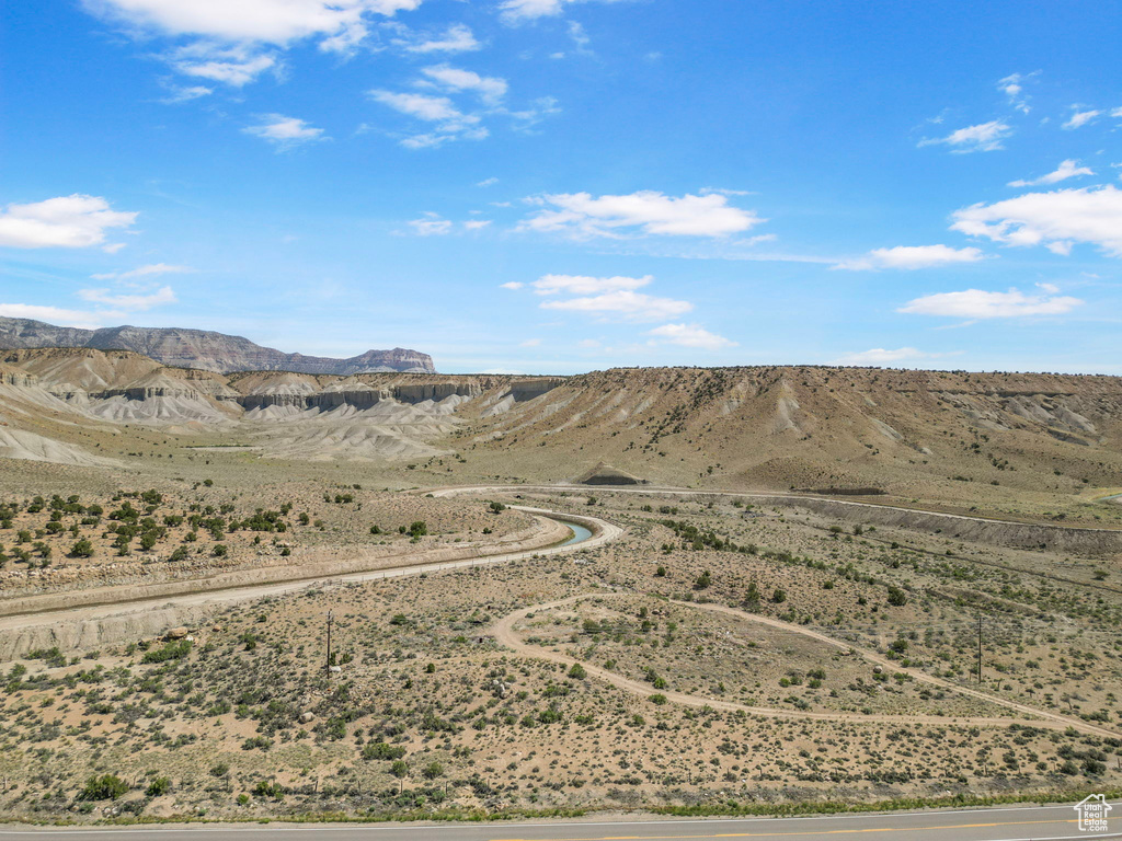 View of mountain background featuring a desert landscape