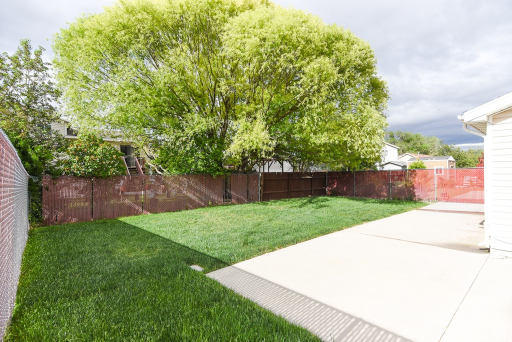 View of yard with a patio