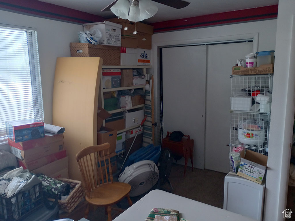 Bedroom featuring a closet and carpet
