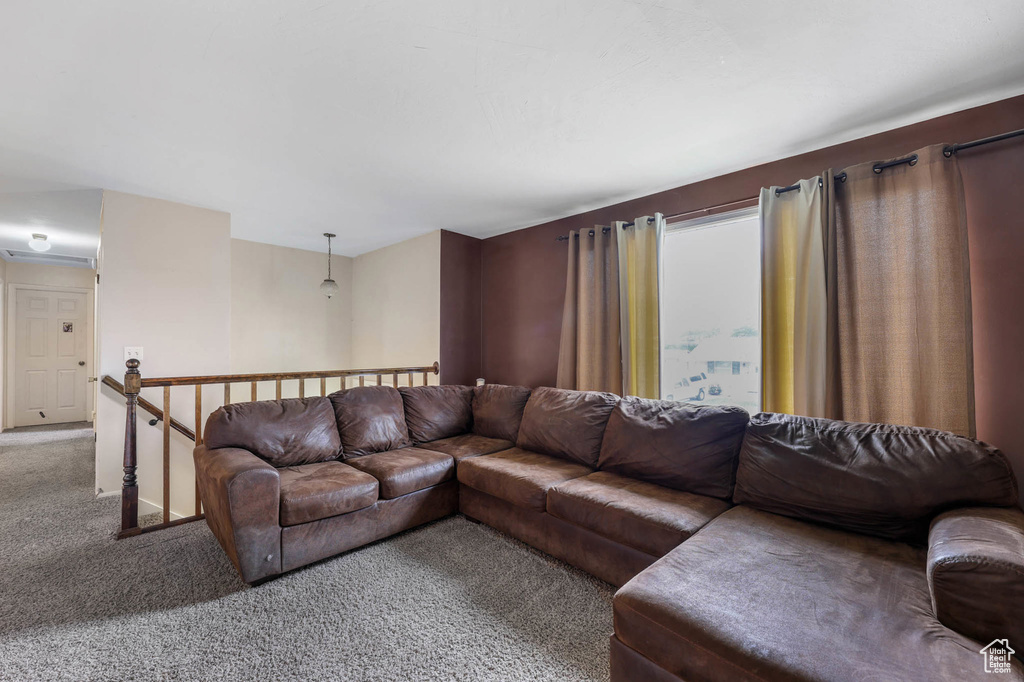 Living room with carpet flooring