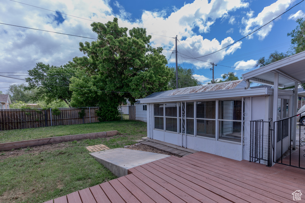 View of wooden deck