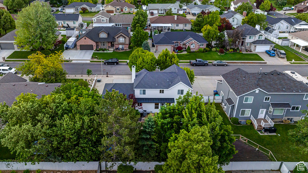 Aerial view of residential area