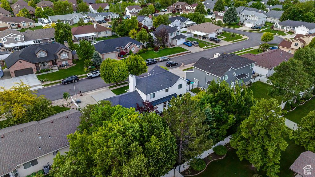 Aerial view of residential area