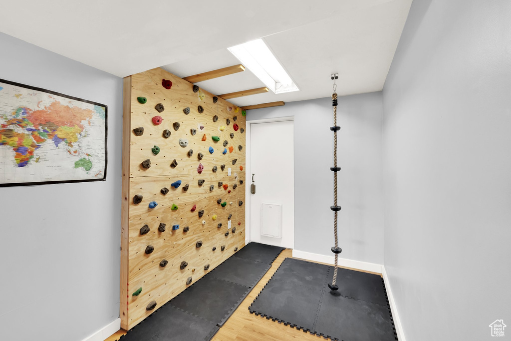 Exercise area with baseboards