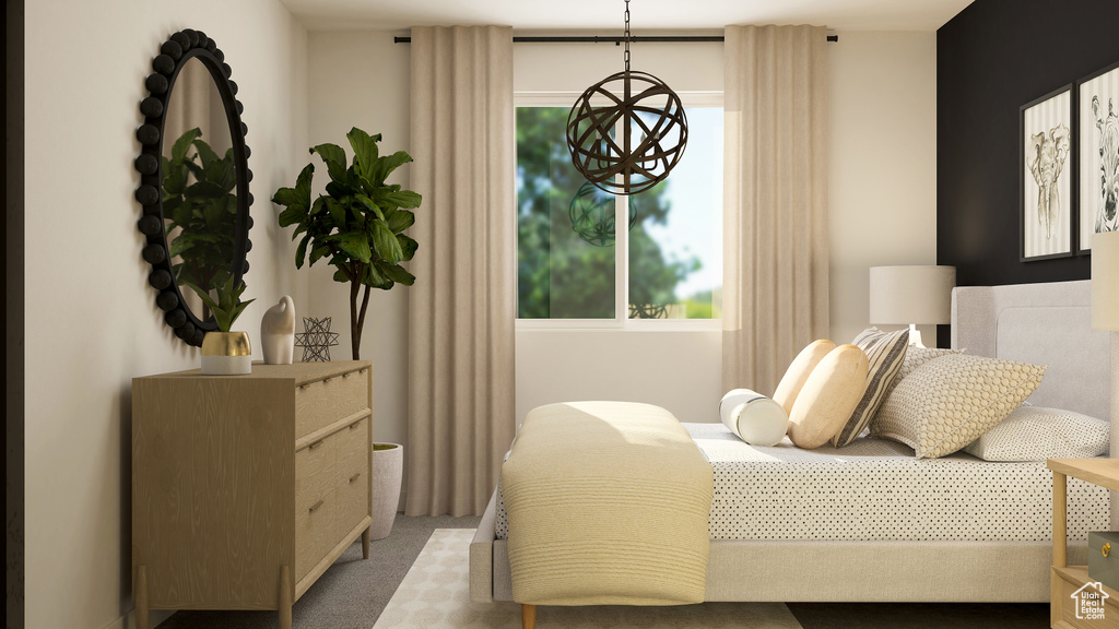 View of carpeted bedroom