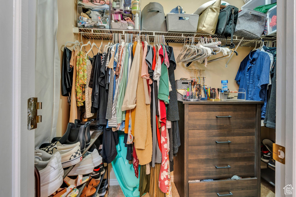 View of walk in closet