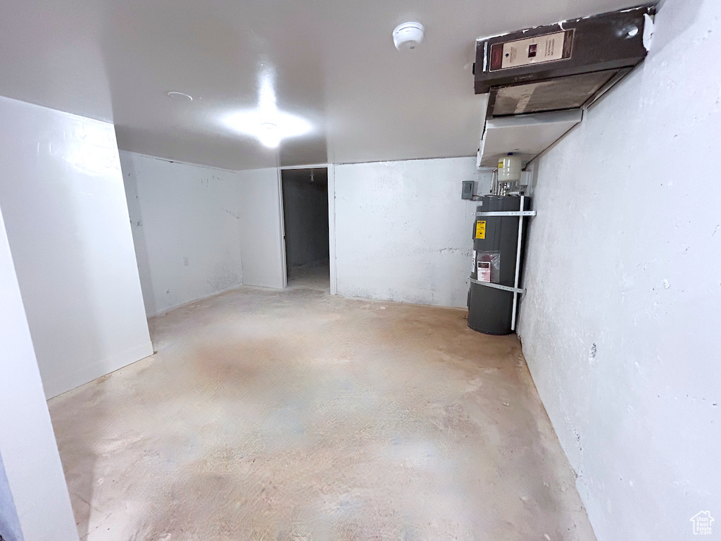 Below grade area with water heater