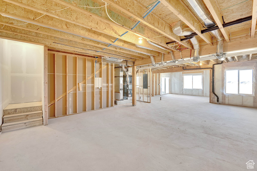 Below grade area with electric panel