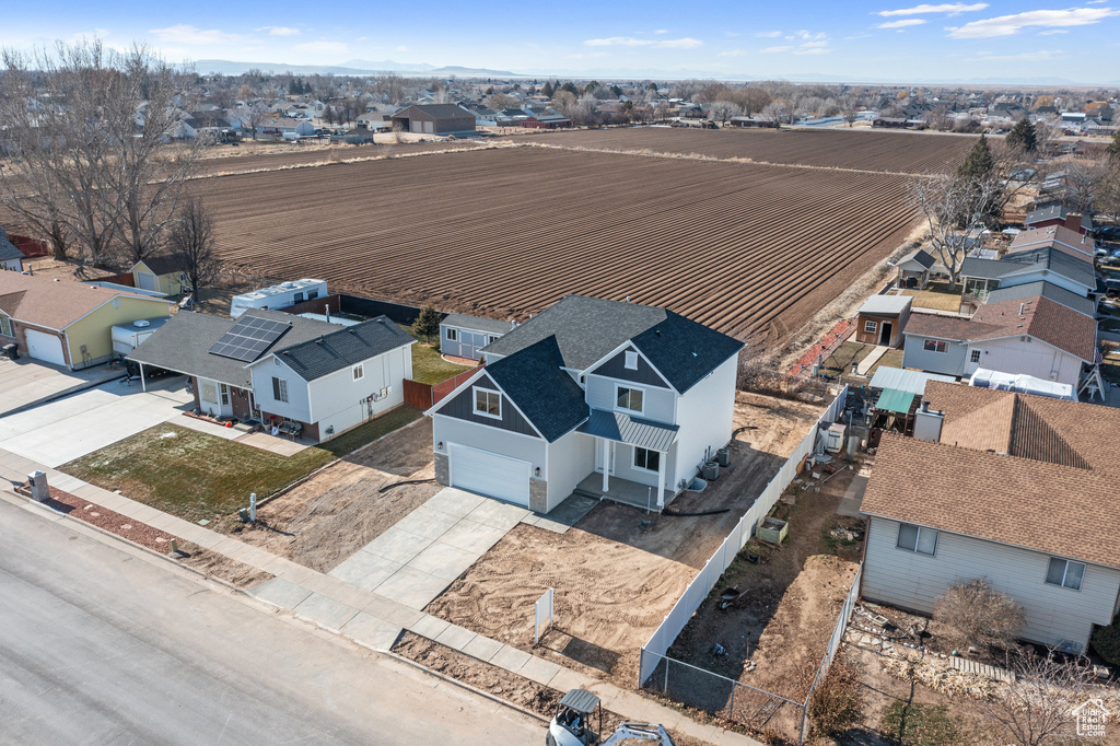Aerial perspective of suburban area