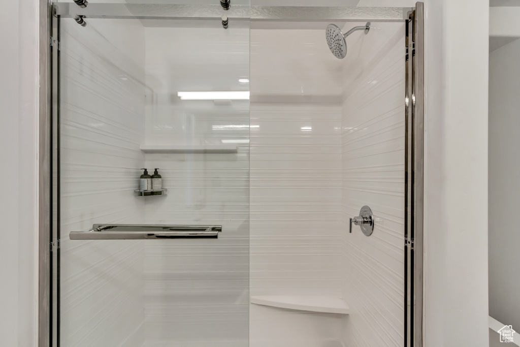 Bathroom with a stall shower