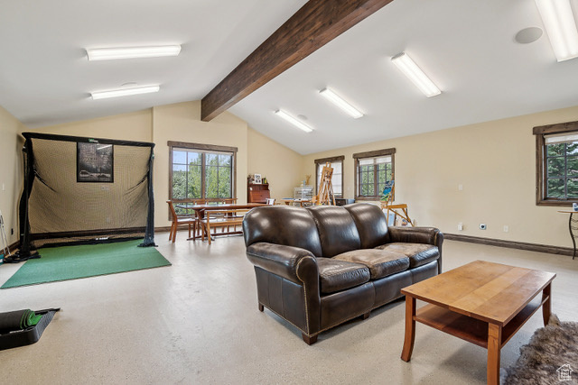 Living area with baseboards