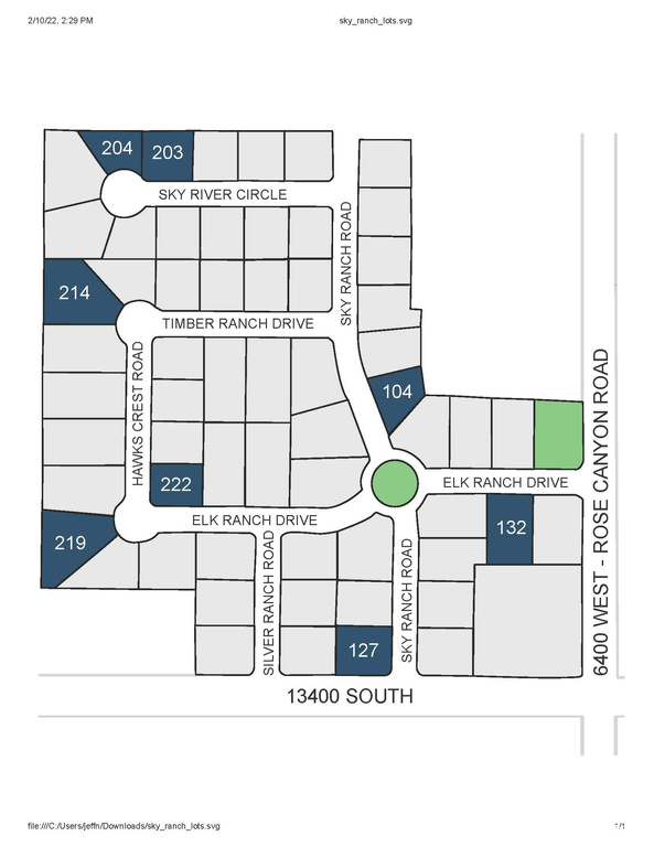 Map showing property parcels