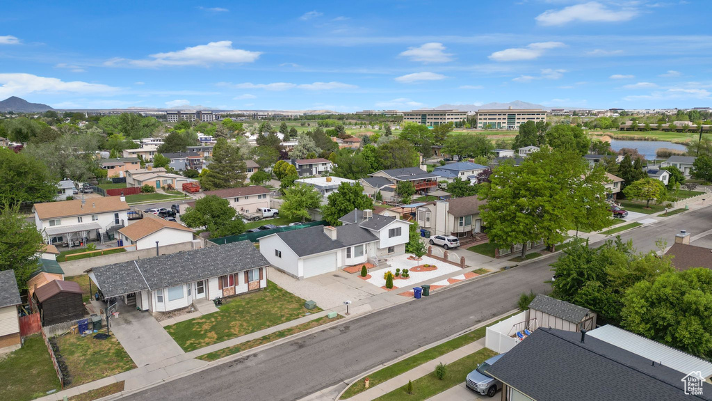 Aerial view of residential area