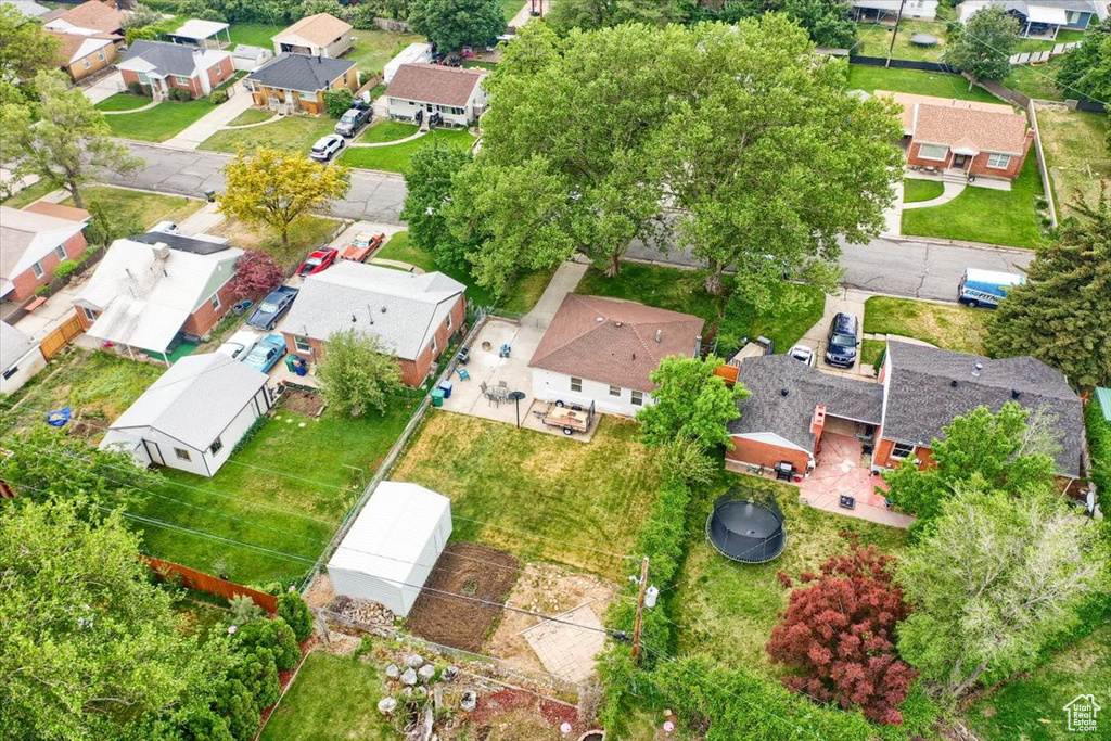 Aerial perspective of suburban area