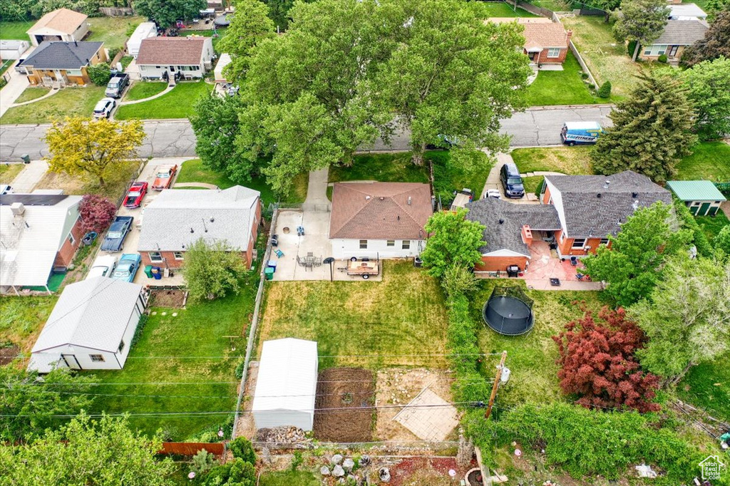 Aerial view of residential area