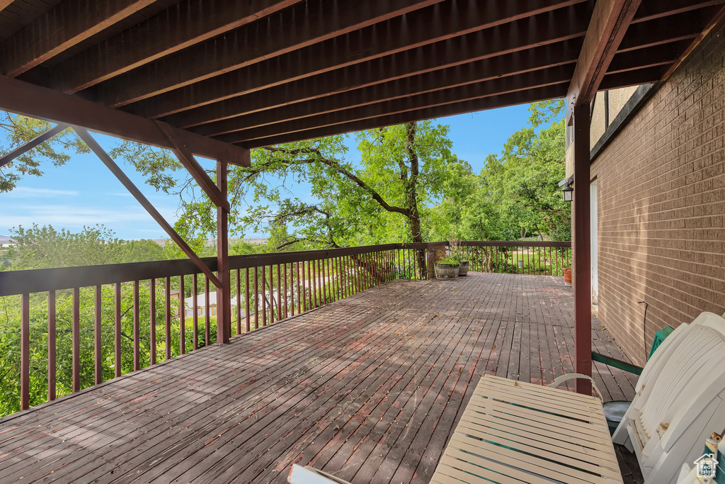 View of wooden deck