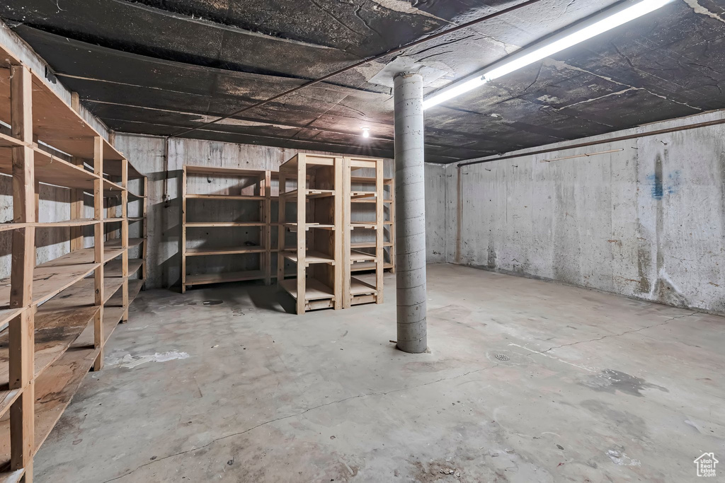 View of unfinished basement