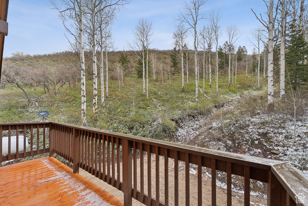 View of wooden deck