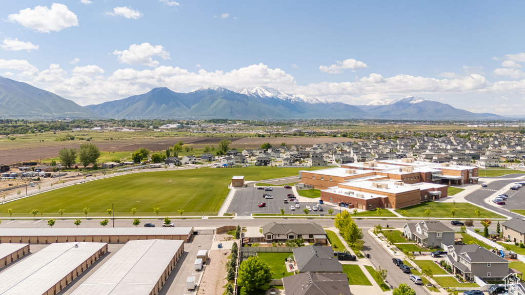 Mountain view with nearby suburban area
