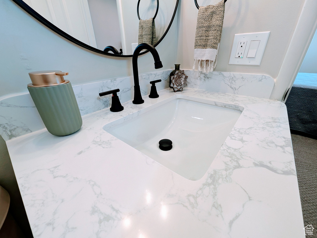 Bathroom view of vanity