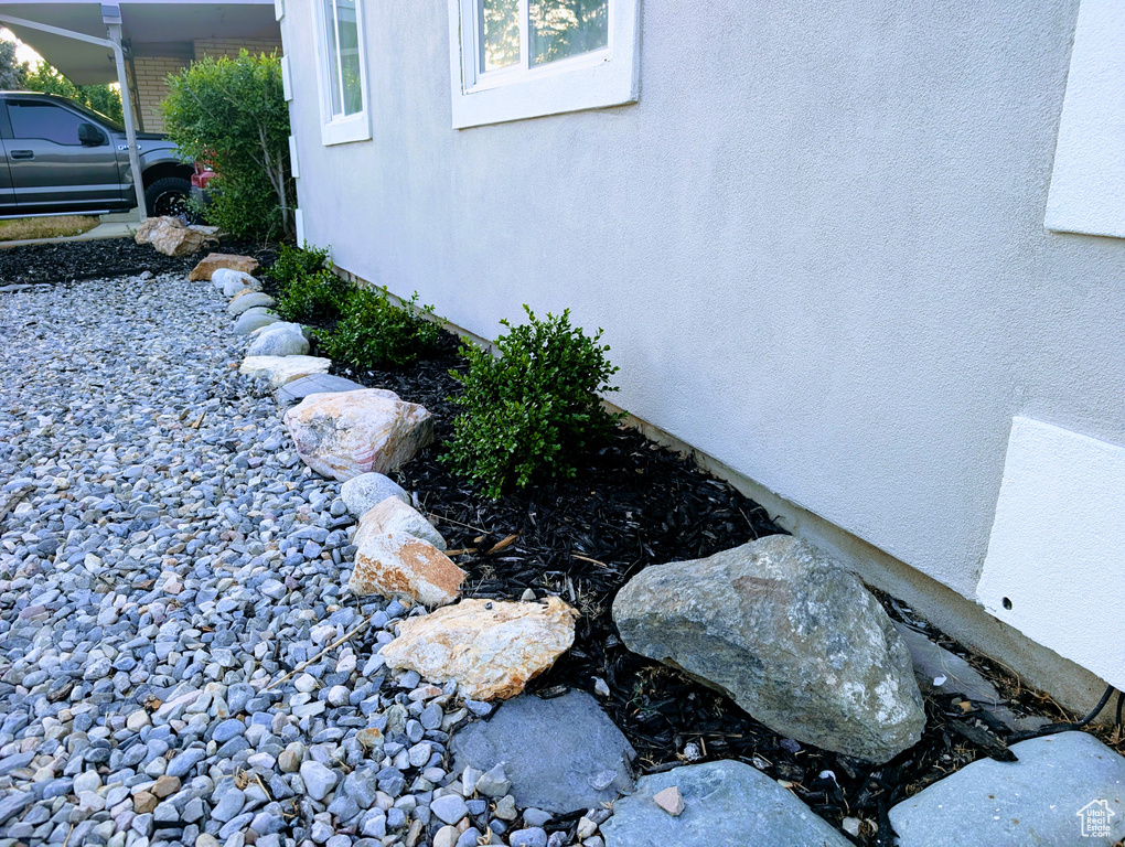 Exterior view of stucco siding