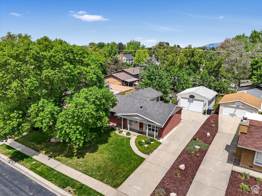 Aerial view of residential area