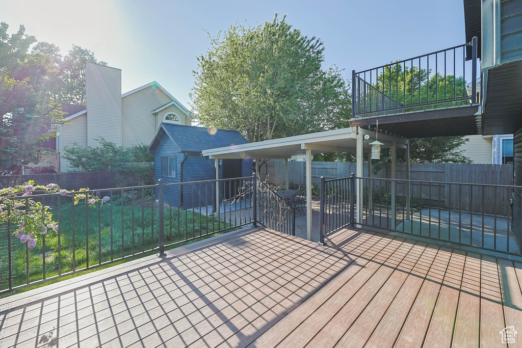 View of wooden deck