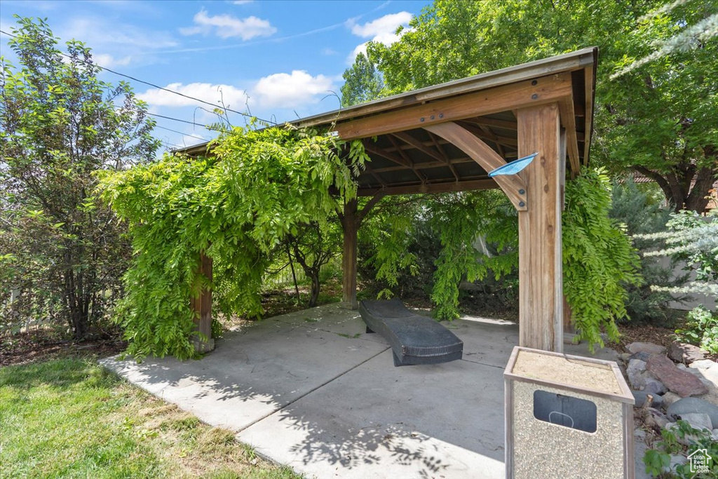 View of patio / terrace with a gazebo