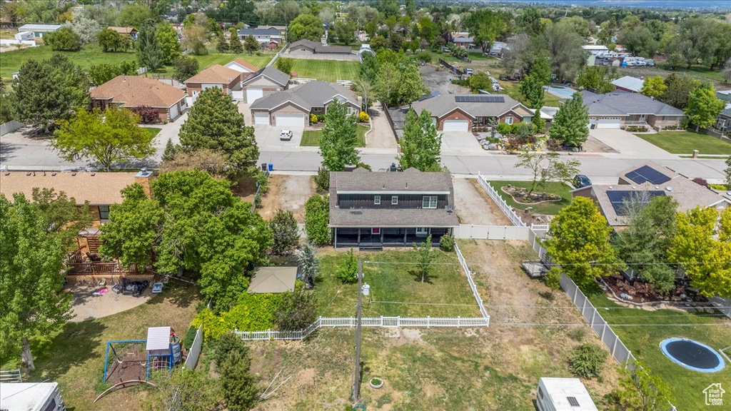 Aerial view of residential area