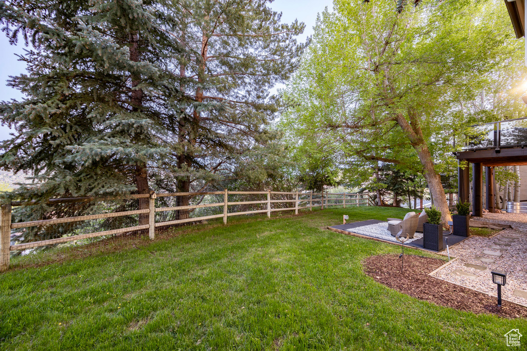 View of yard featuring a patio area