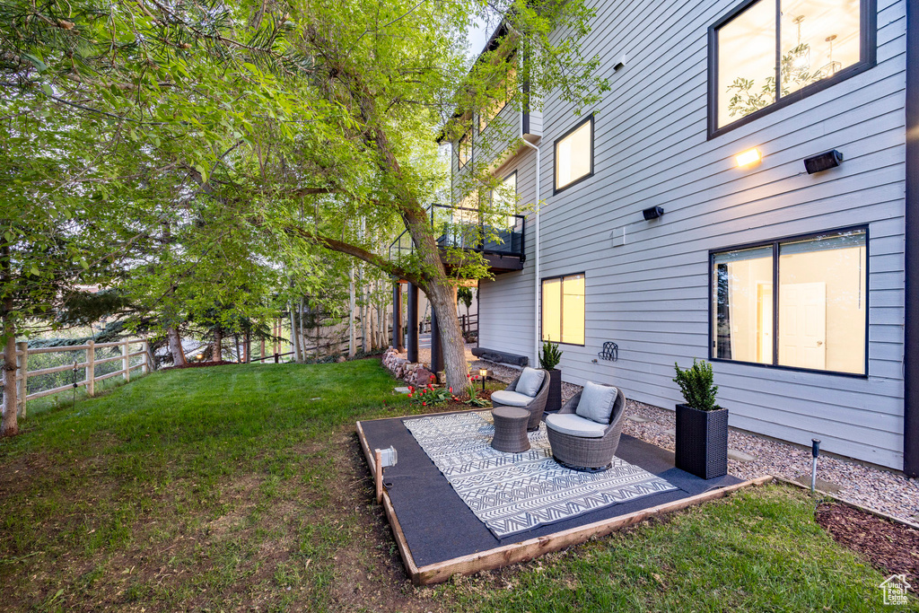 View of yard featuring a patio area