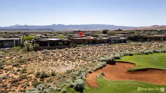 View of community featuring golf course view and a mountain view