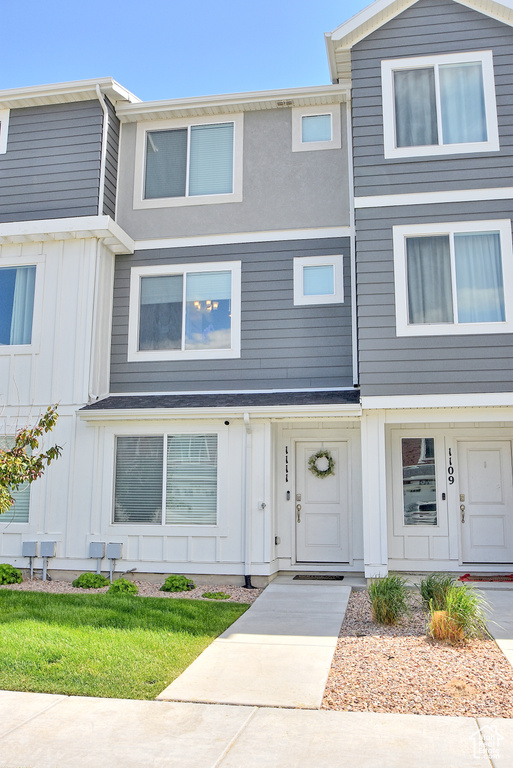Multi unit property featuring board and batten siding