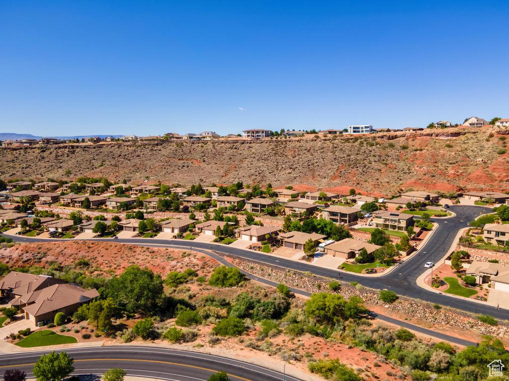 Aerial view of residential area