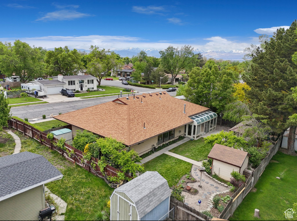Aerial view of residential area