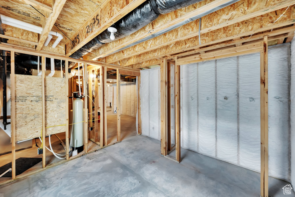 View of unfinished basement