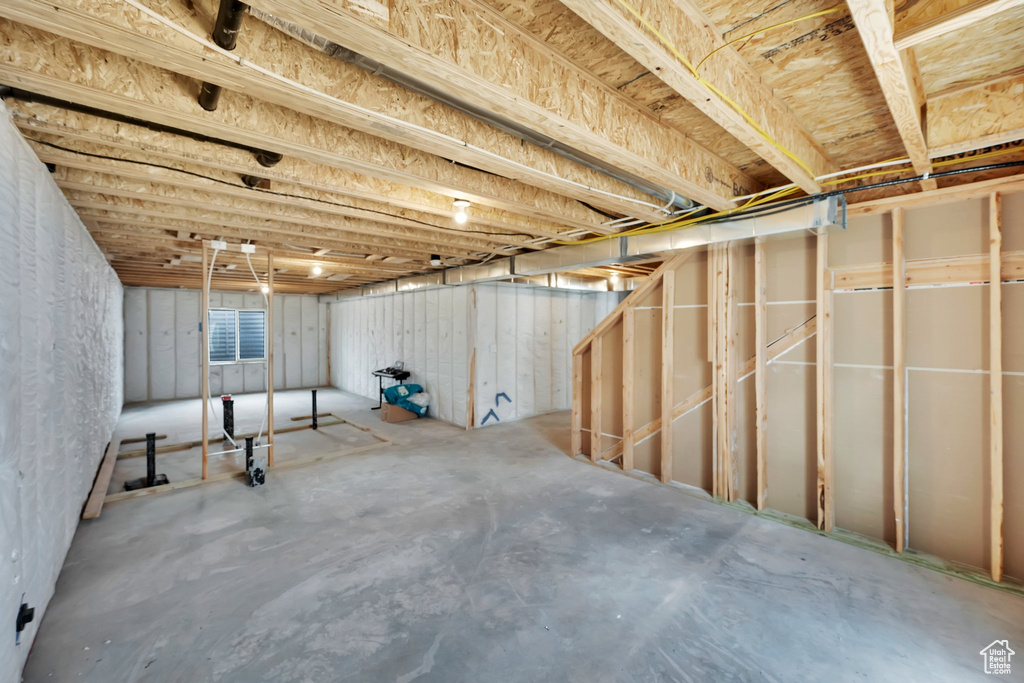 View of unfinished basement