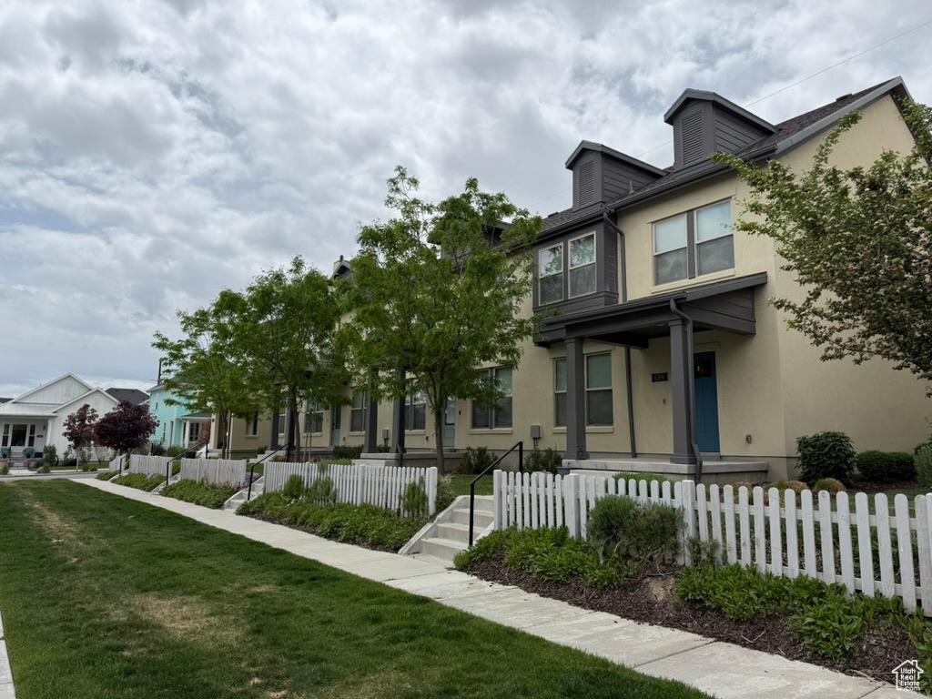 Multi unit property featuring stucco siding