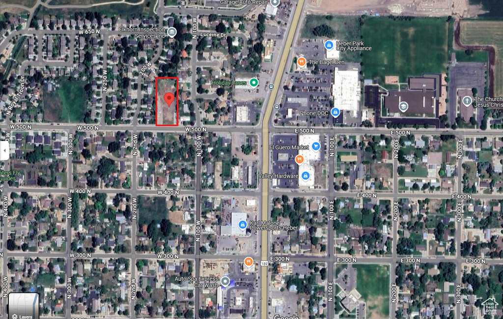 Aerial overview of property's location