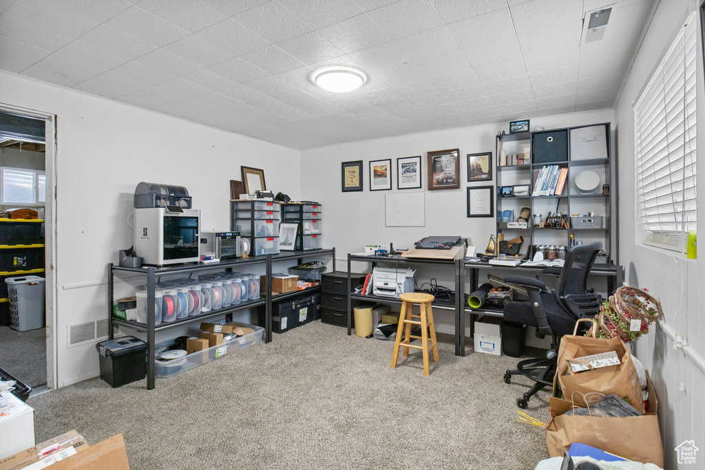 View of carpeted office space