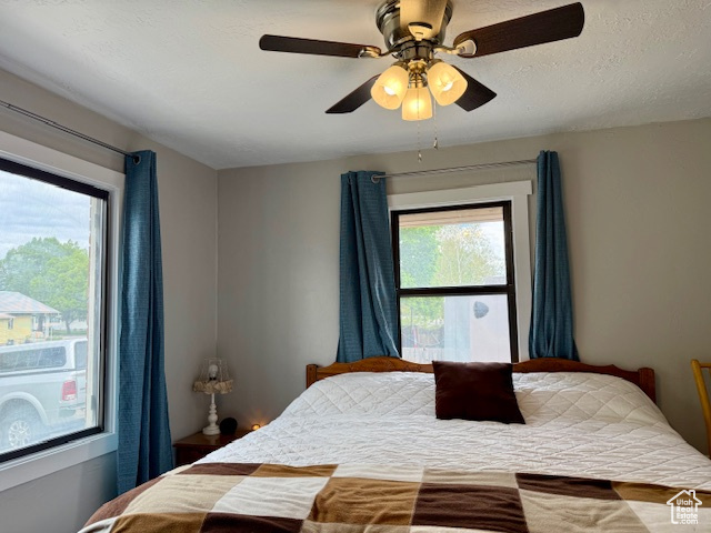 Bedroom featuring a ceiling fan