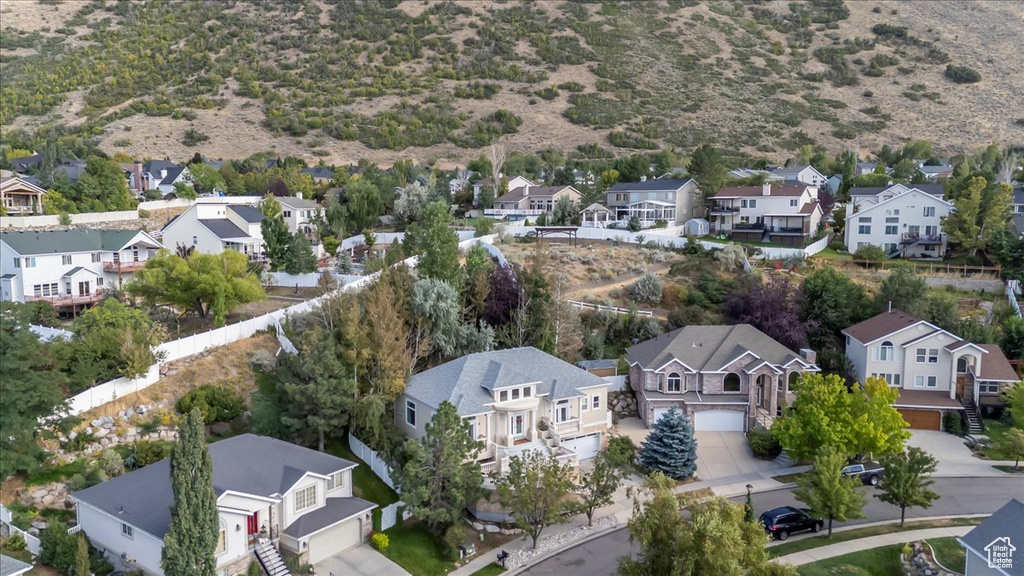 Aerial perspective of suburban area